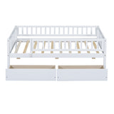 Twin Size Daybed Wood Bed with Two Drawers , White WF301864AAK