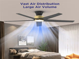 52 inch Ceiling Fans with Lights, Large Air Volume Ceiling Fans with Reversible Quiet DC Motor and 37560920