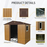 8 ft x 4 ft Outdoor Metal Storage Shed with Window and Metal Foundation for Backyard, Patio, Lawn W540P185273