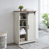 ZUN 5 Drawers Dresser w/Sliding Barn Door, Farmhouse Modern Tall Dresser 5 Chest of Drawers, Storage W2275P206613