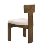 Upholstered Dining Chairs Set of 2, Fabric Side Chairs with Beige Seating Light Brown Solid Rubber N779P236964A