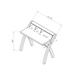 ZUN White Crosshatch Desk, Workstation Desk with USB/Power Outlet B107130814