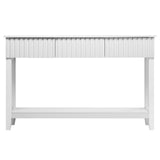Modern Console Table with 3 Drawers and Open Storage Shelf, Entryway Table Narrow Long Sofa Table 09904615