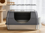 Galaxy stainless steel gray cat litter box, sturdy and durable, easy clean, odorless, non stick 61124127