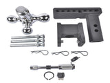 Adjustable Trailer Hitch Fits 2" Receiver Tri-Ball 5" Drop 10K GTW with Lock 76943537