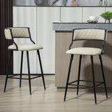 SET OF 2, 26'' Counter height bar stools PU cover kitchen island counter bar stool with black powder W2215P196279