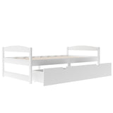 Twin size platform bed, with two drawers, white WF195910AAK