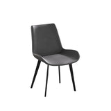 ZUN Modern Dining Chair Living Room Black Metal Leg Dining Chair-Grey-2pcs/ctn W153565882