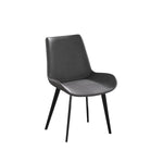 ZUN Modern Dining Chair Living Room Black Metal Leg Dining Chair-Grey-4pcs/ctn W153567956