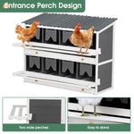 ZUN Nesting Boxes for Chickens, Wooden Chicken Nesting Box, 8 Compartments Egg Laying Boxes for Hens, W1850120022