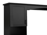 Farmhouse Arched Computer Desk with Hutch, Mid-Century Walnut Home Office Workstation with Charging 37179870