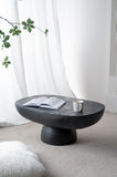 ZUN 36x24x15" Black Oval Coffee Table W2078P161504