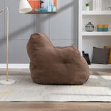 010-Soft Teddy Fabric Tufted Foam Bean Bag Chair With Teddy Fabric Coffee W52753861