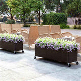 Mobile Elevated Planter - 5 Smooth Casters, Soil Leak-Proof Liner, 132lbs Load, Balcony/Patio/Living 63242595