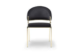 Ruby Modern & Contemporary style chair made with Metal & Gold Legs in Black Color B009P241742