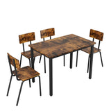 ZUN 5-Piece Dining Table Set with 4 Chairs, 43" Kitchen Table & Chairs Set for 4, Dining Room Table with W578133461