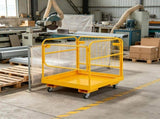 Forklift Safety Cage 36x36 Inch, Folding Work Platform with Lockable Swivel Wheels, Drain Hole & 67022512