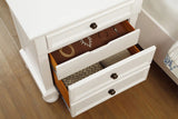 Bedroom Furniture White Finish Bun Feet Nightstand with Hidden Drawer Casual Transitional Bed Side B01146202