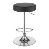 ZUN Black and Chrome Adjustable Hydraulic Bar Stool B062P149094