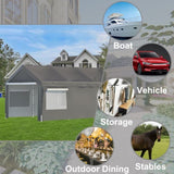Carport Canopy 10x20 FT Heavy Duty Boat Car Canopy Garage with Removable Sidewalls and Roll-up 94799335