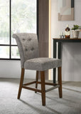 Auggie 20.5" Gray Fabric Counter Height Chair with Nailhead Trim B061128584