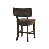 Set of 2 Dining High Chairs with Fabric Upholstery Cushion, Espresso B016P222647