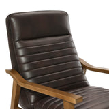 Asher Wood Arm Push Back Recliner - Burnished Brown B050P322580