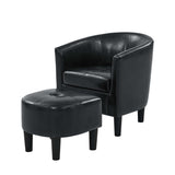 PU Leather Barrel Chair with Ottoman B343P317238