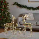 3pcs 2.4FT 2D 4.5V 3.60W Family Elk Iron Frame Courtyard Elk Decoration 55066775