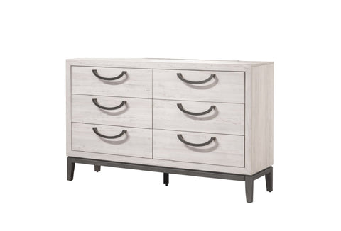 ZUN 1pc Unique Design Contemporary Dresser Bedroom Wooden Furniture Solid Wood 6- Drawers Storage Beige B011P266112