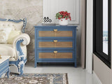 3 Drawer Cabinet,Natural rattan,American Furniture,Suitable for bedroom, living room, study W688121899