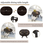 ZUN TREXM Farmhouse Round Extendable Dining Table with 16" Leaf Wood Kitchen Table WF291263AAP