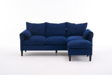 Convertible Combination Sofa Sofa L-Shaped Sofa with Footstools with Storage, Blue Sofa for Living W2012P252427