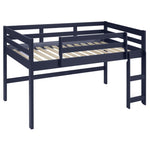 ZUN Navy Blue Twin Loft Bed with Reversible Ladder B062P181276