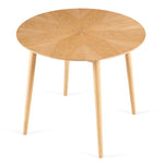 ZUN Mid-Century Modern 35.43 Inch Round Dining with MDF Oak Wood Veneertop and Solid Wood W1164P225863