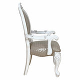 Taupe and Bone White Arm Chair with Nailhead Trim B062P209289