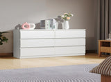 6 Drawer Double Dresser for Bedroom, Wide Storage Cabinet for Living Room Home Entryway, White 76423691