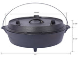 pre-Seasoned Cast Iron Dutch Oven With Skillet Lid, Outdoor Camping Deep Pot for Camping Fireplace 88747429
