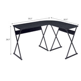 ZUN Black L-shaped Writing Desk B062P186498