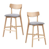 Wooden Bar Chairs Set of 2, Modern Soft Upholstered Kitchen Island Chairs, Counter Height Stool with W2582P197592