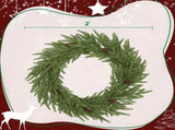 24 inch Christmas Wreath, Artificial Norfolk Pine Wreath with Pine Cones and 88 Realistic 14308843