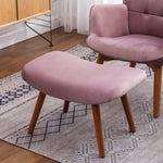 ZUN Leiria Contemporary Silky Velvet Tufted Accent Chair with Ottoman, Mauve T2574P164274