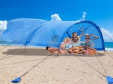 Extra-large camping beach tent suitable for 4-8 people, UV protection, comes with ground spikes and 60056679