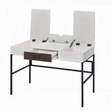 ZUN Natural and Black Writing Desk with USB Port B062P209216