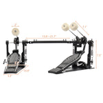 ZUN Wool Felt Hammer Double Drum Pedal Professional Double Bass Drum Pedal Black 75386905