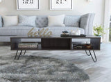 Newport Rectangle 2-Shelf Coffee Table Carbon Espresso B06280277