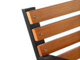 48" Hardwood Slotted Steel Cast Iron Frame Outdoor Patio Garden Bench Park Seat 76069296