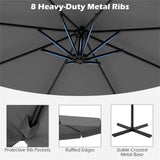 10 Feet Patio Cantilever Umbrella - Gray 86774964