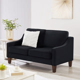 Modern Loveseat sofa for Living Room, Upholstered Velvet Small Couch with Wooden Legs for Livingroom W2186P143469