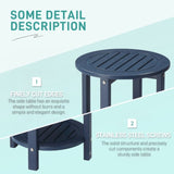 2-Tier Side Table, HDPE Adirondack Table Patio Side Table, Weather Resistant End Table Small 29060460